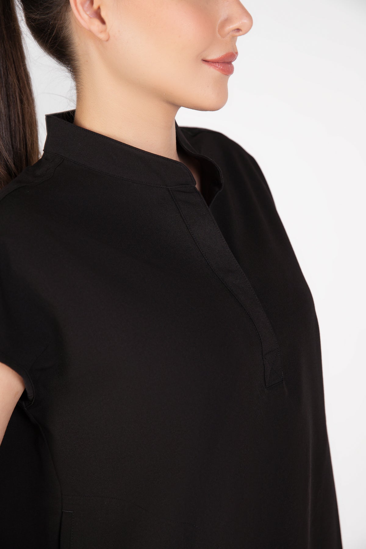 Mandarin Womens Collar Scrub Top