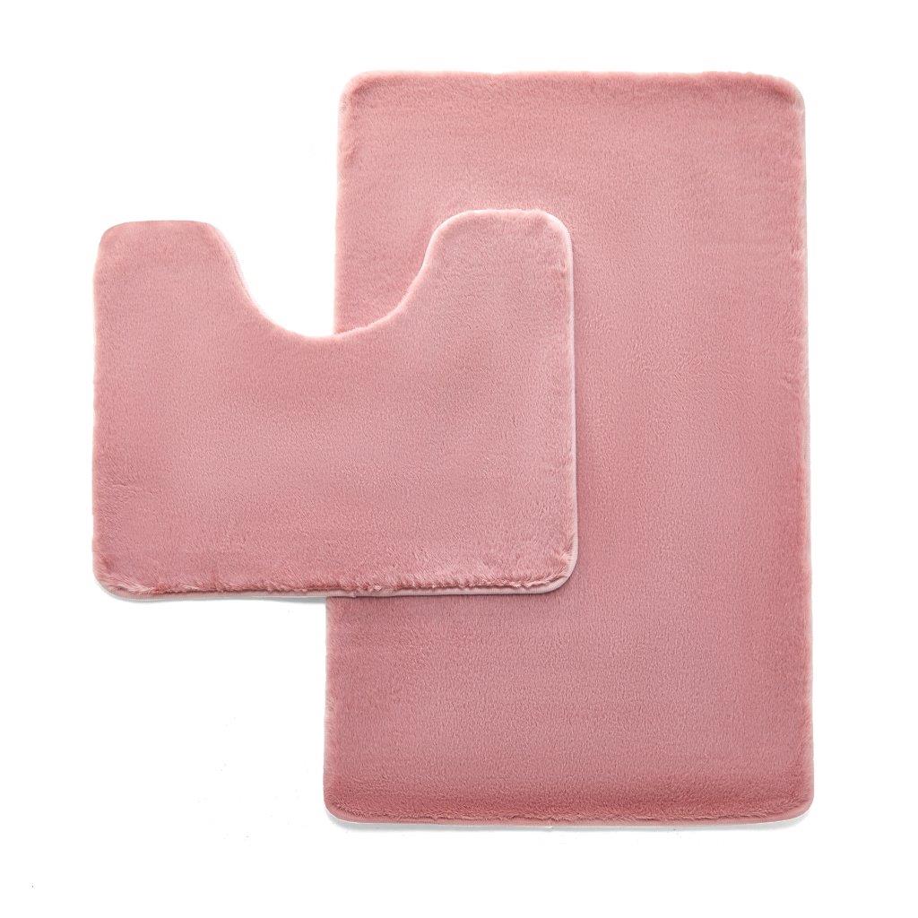Faux Fur Bath & Pedestal Mat Set 9 Colours