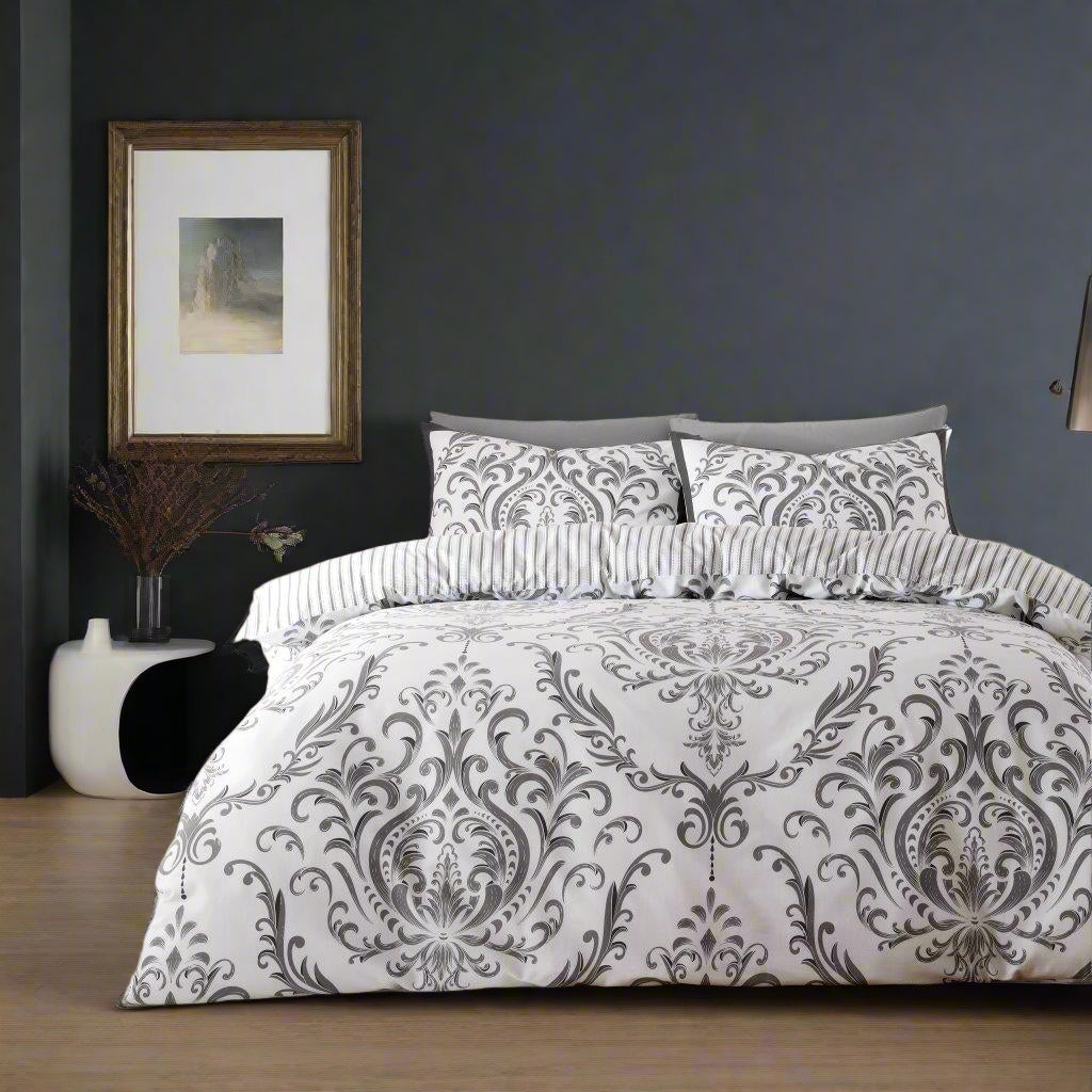 Margot Charcoal Reversible Duvet Set