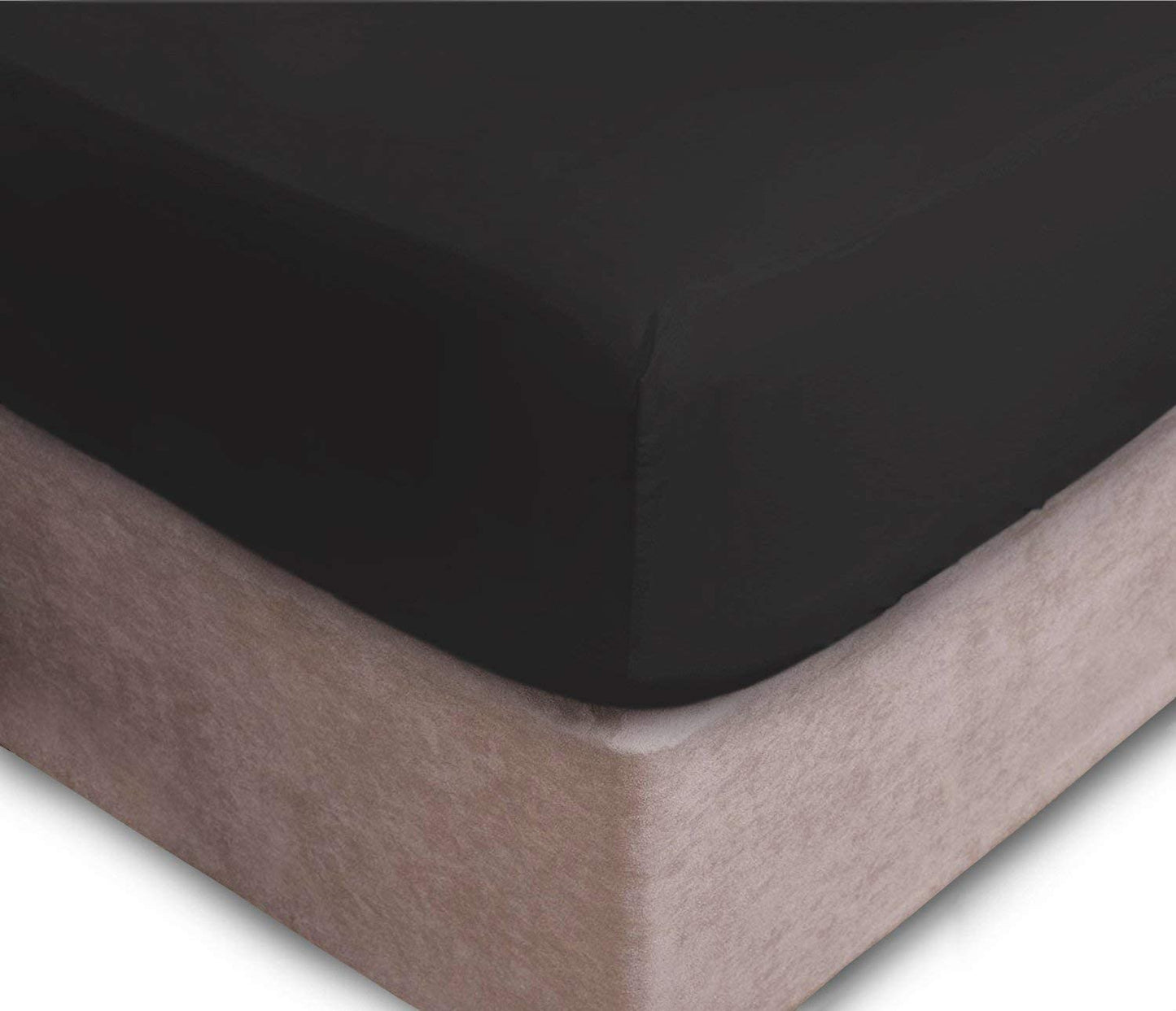 Black 400 Thread Count Egyptian Cotton Fitted Sheet 25 cm Deep 10"