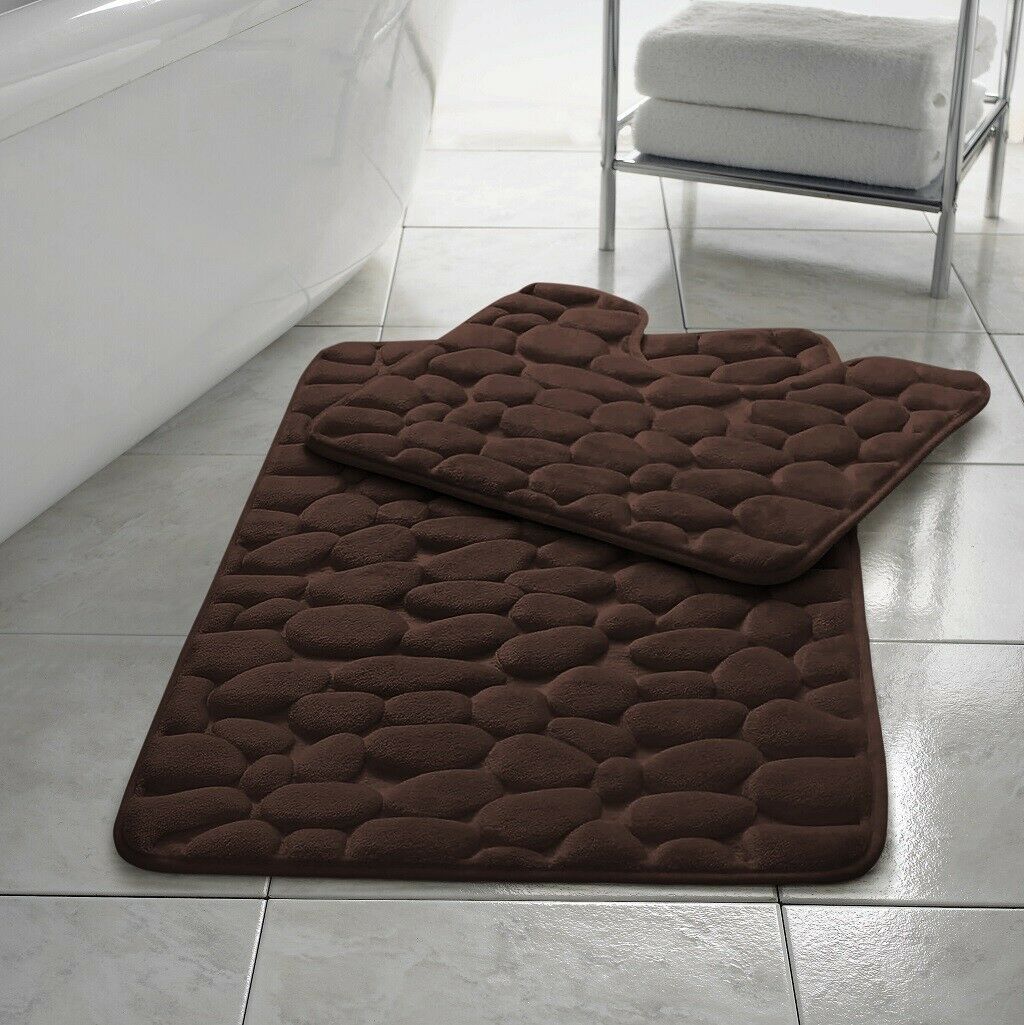 Stone Style Bath Mat Memory Foam 11 Colours