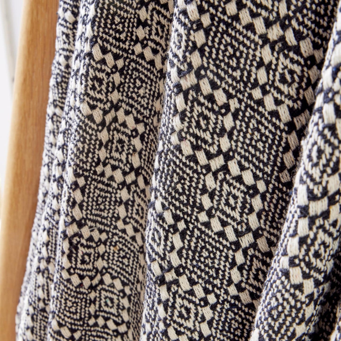 Geometric Patterned Knitted Cotton Throw