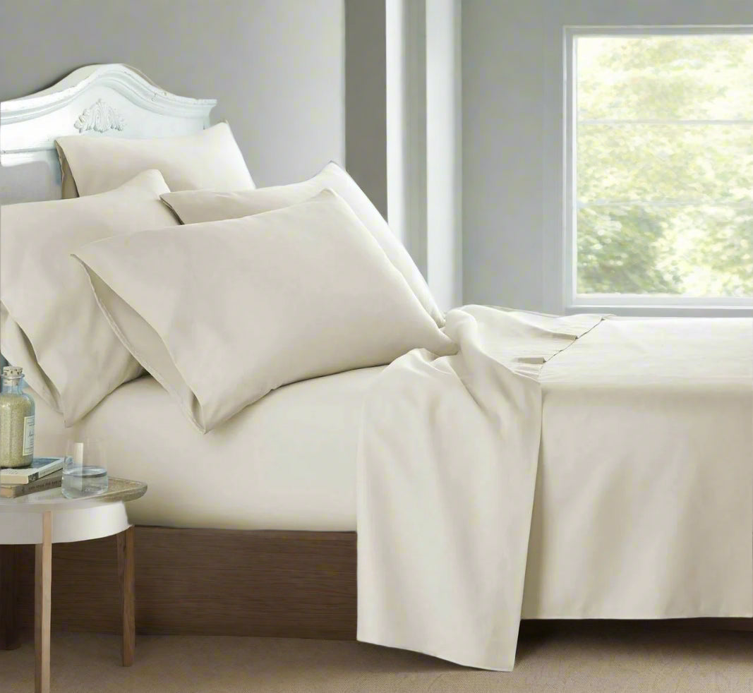 500 Thread Count Egyptian Cotton Cream Duvet Set All Bed Sizes