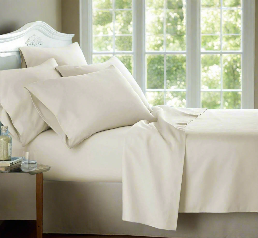 500 Thread Count Egyptian Cotton Cream Duvet Set All Bed Sizes