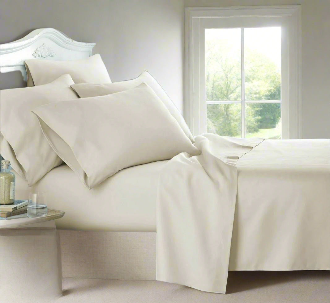 500 Thread Count Egyptian Cotton Cream Duvet Set All Bed Sizes