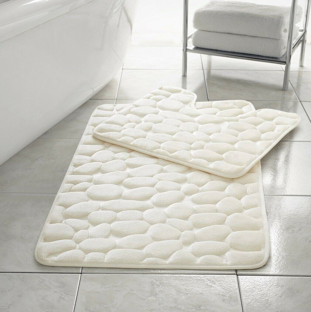 Stone Style Bath Mat Memory Foam 11 Colours