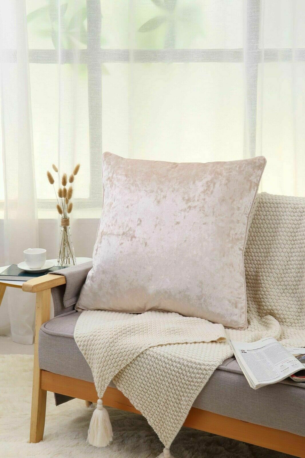 Crushed Velvet Filled Cushion 11 Colours