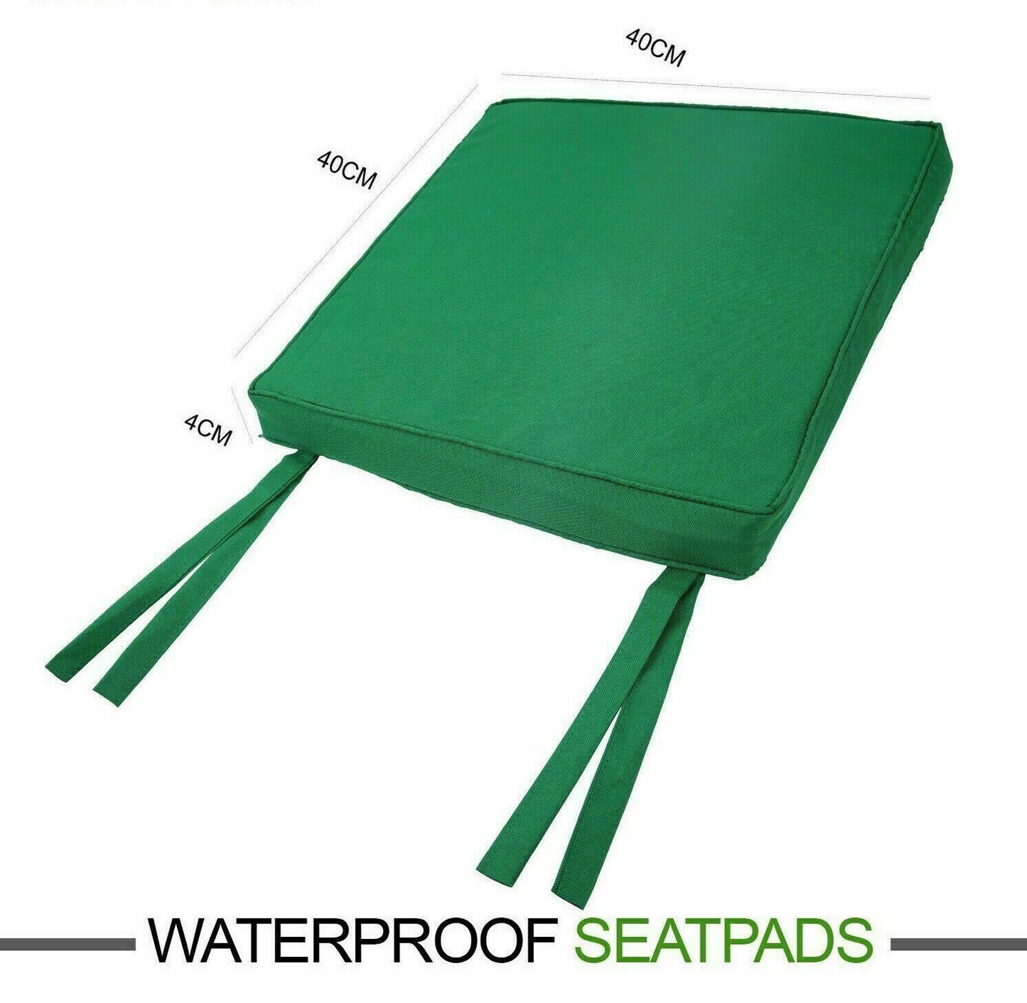 Outdoor Waterproof Chair Seat Pad Tie On Garden Patio Chair Cushions