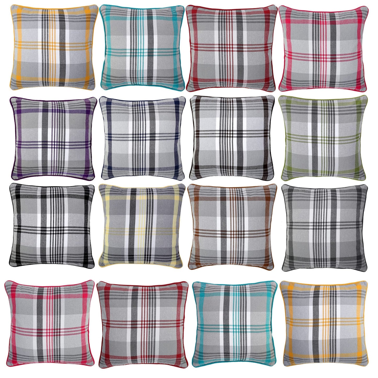 Check Tartan Filled Cushion 12 Colours