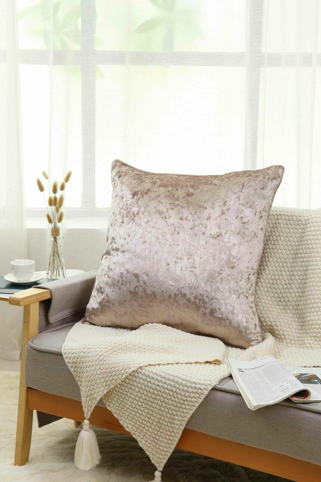 Crushed Velvet Filled Cushion 11 Colours