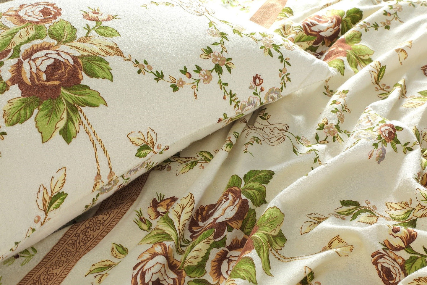 Bloom Natural Flannelette Brushed Cotton Sheet Set