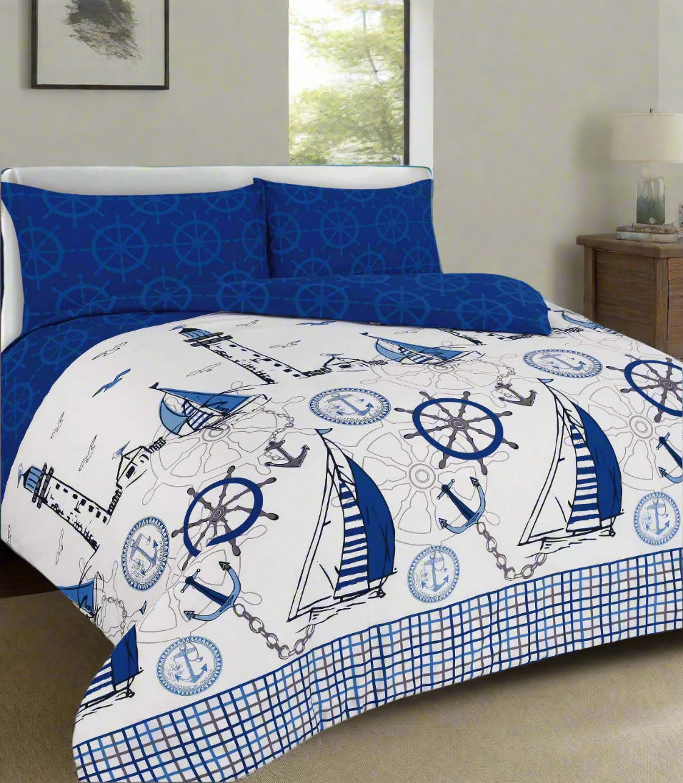 Nautical Printed Duvet Set 3 Colours