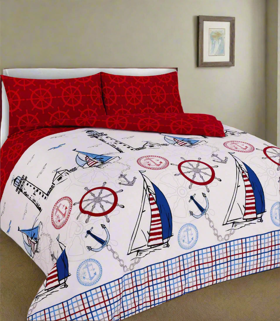 Nautical Printed Duvet Set 3 Colours