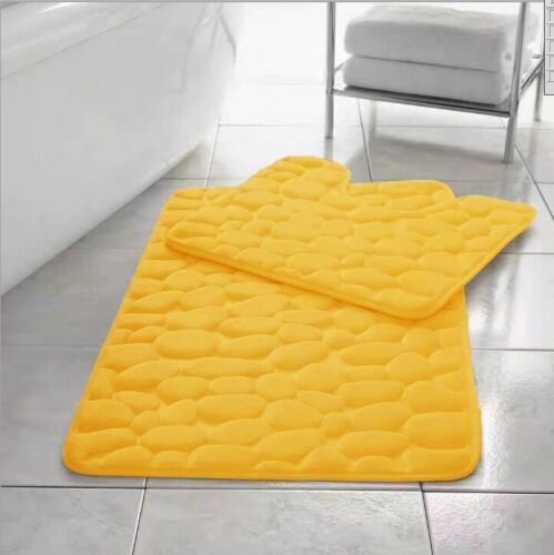 Stone Style Bath Mat Memory Foam 11 Colours