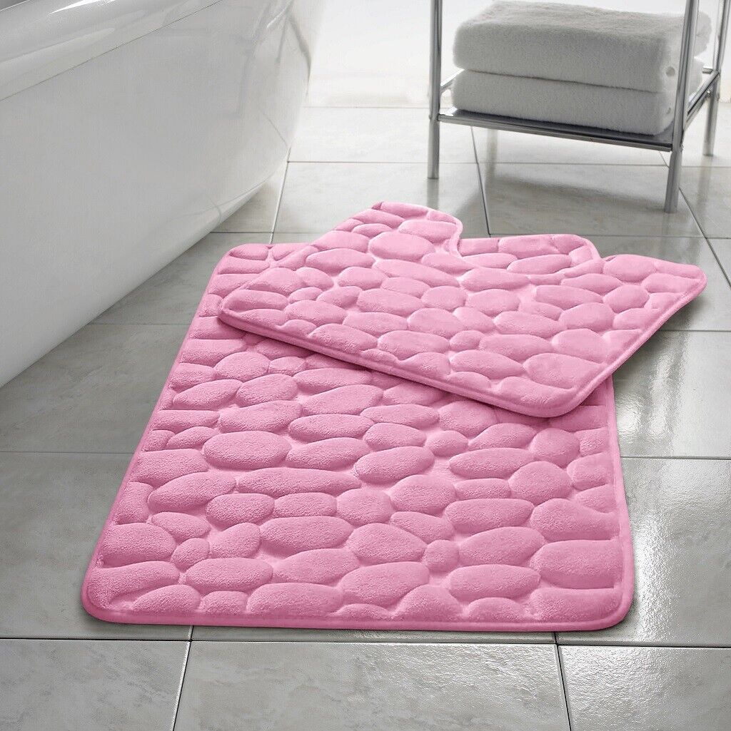 Stone Style Bath Mat Memory Foam 11 Colours