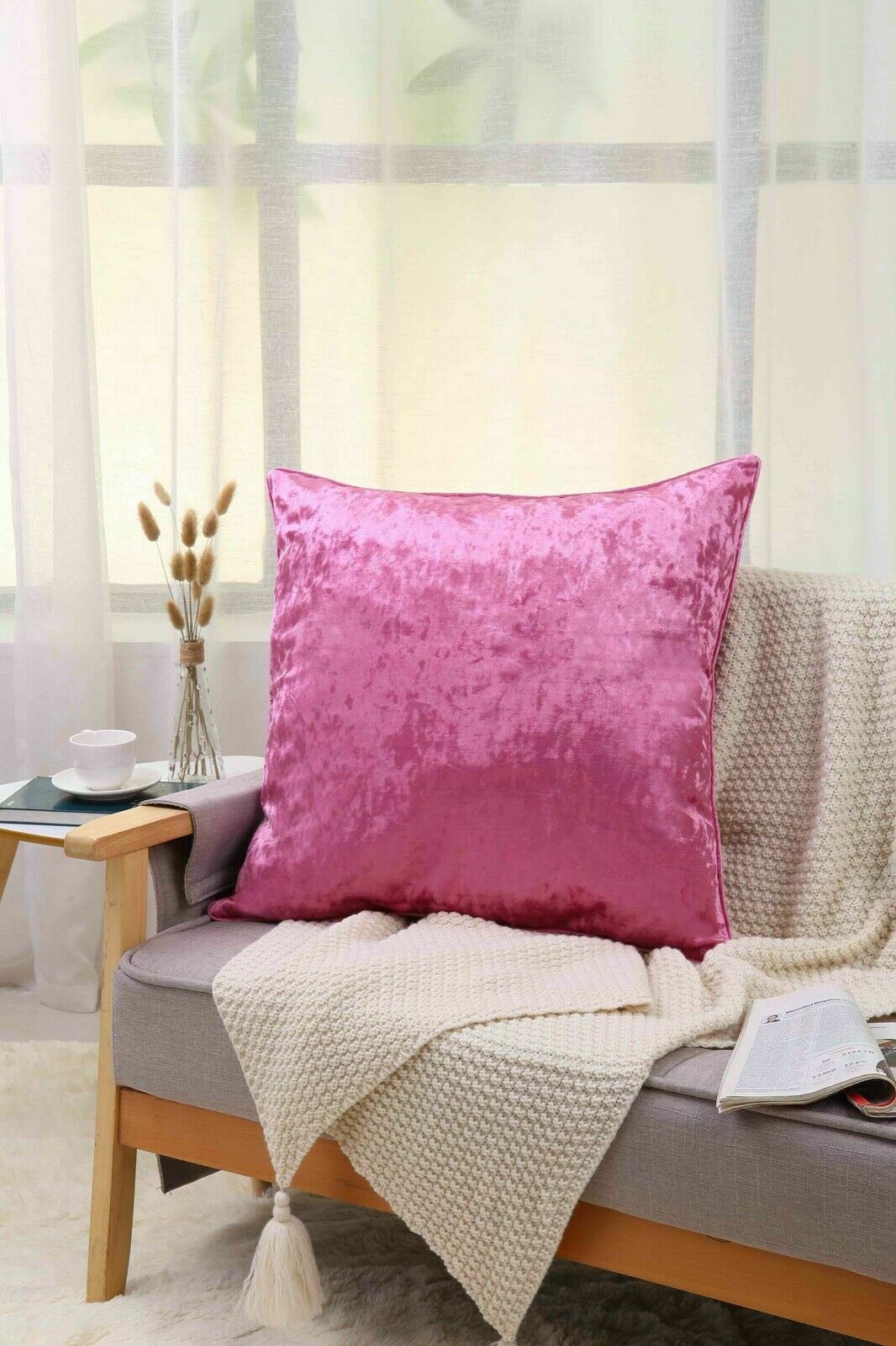 Crushed Velvet Filled Cushion 11 Colours