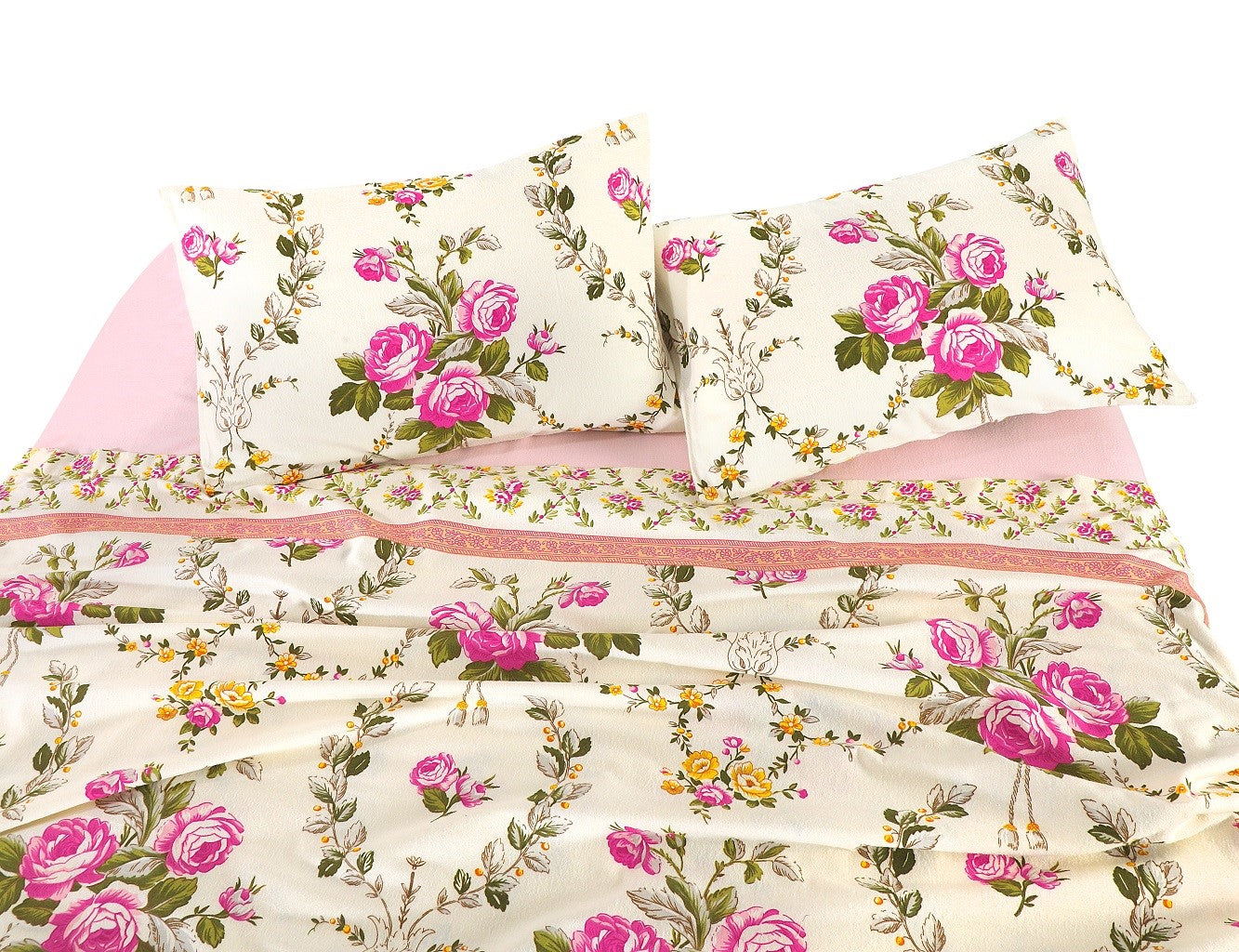 Bloom Pink Flannelette Brushed Cotton Sheet Set