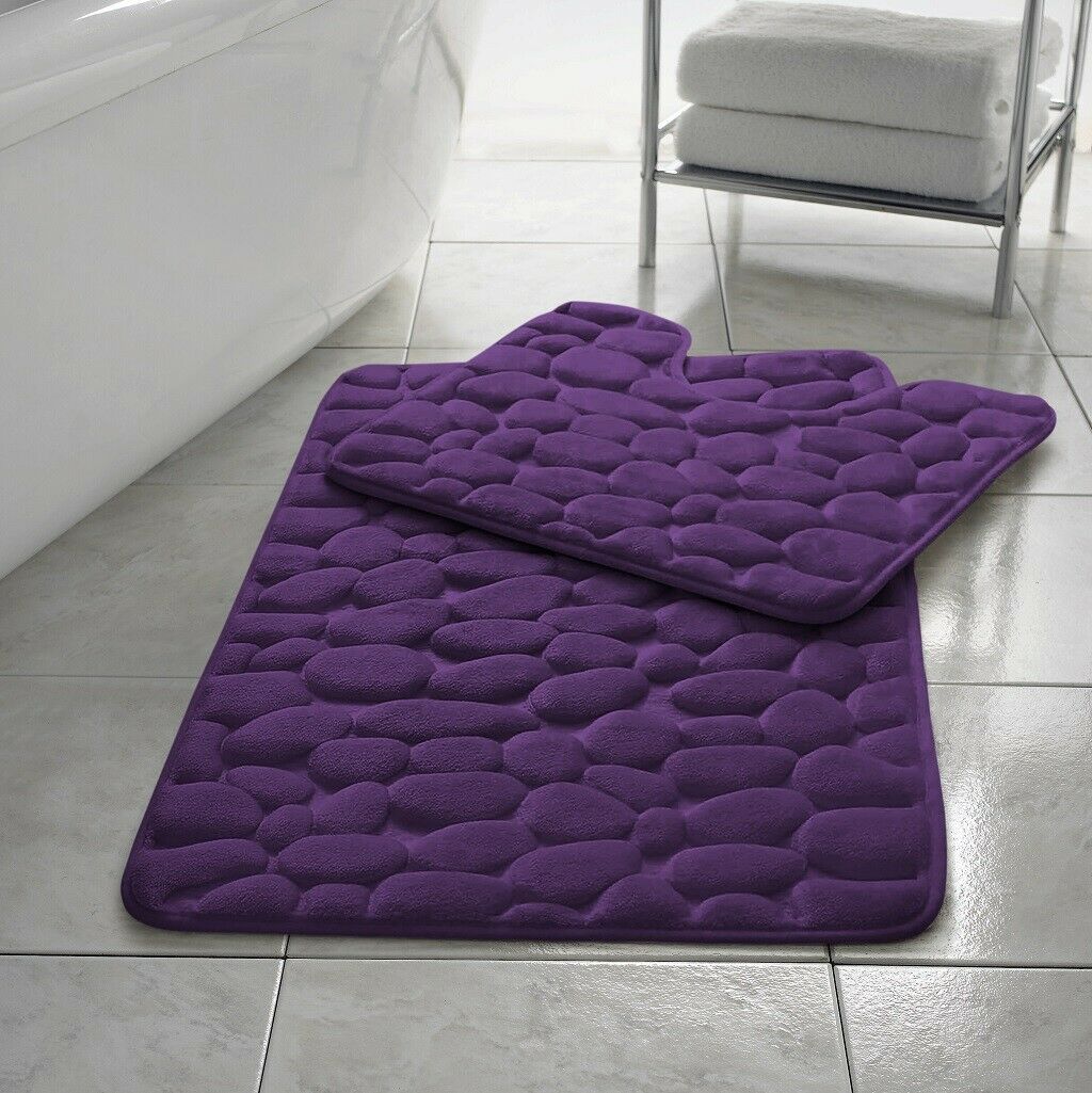 Stone Style Bath Mat Memory Foam 11 Colours