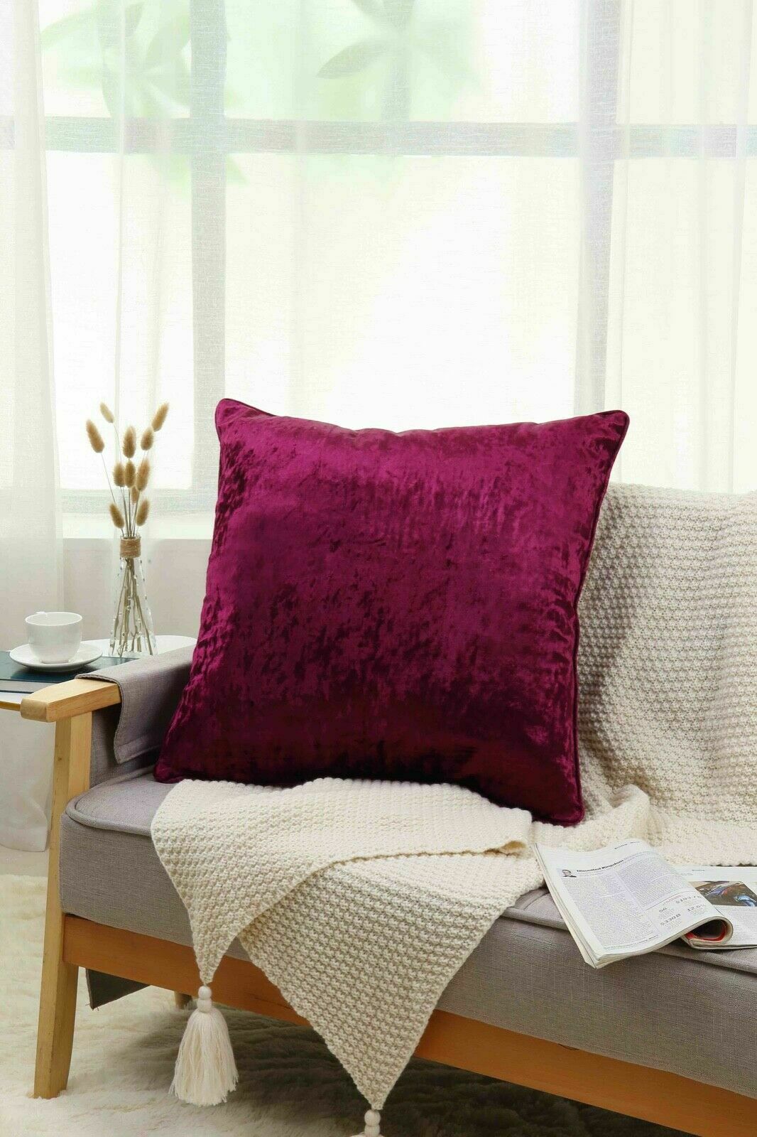 Crushed Velvet Filled Cushion 11 Colours