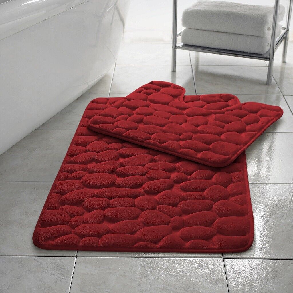 Stone Style Bath Mat Memory Foam 11 Colours