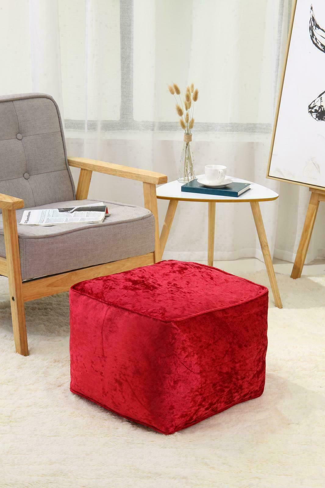 Crushed Velvet Foot Stool 13 Colours