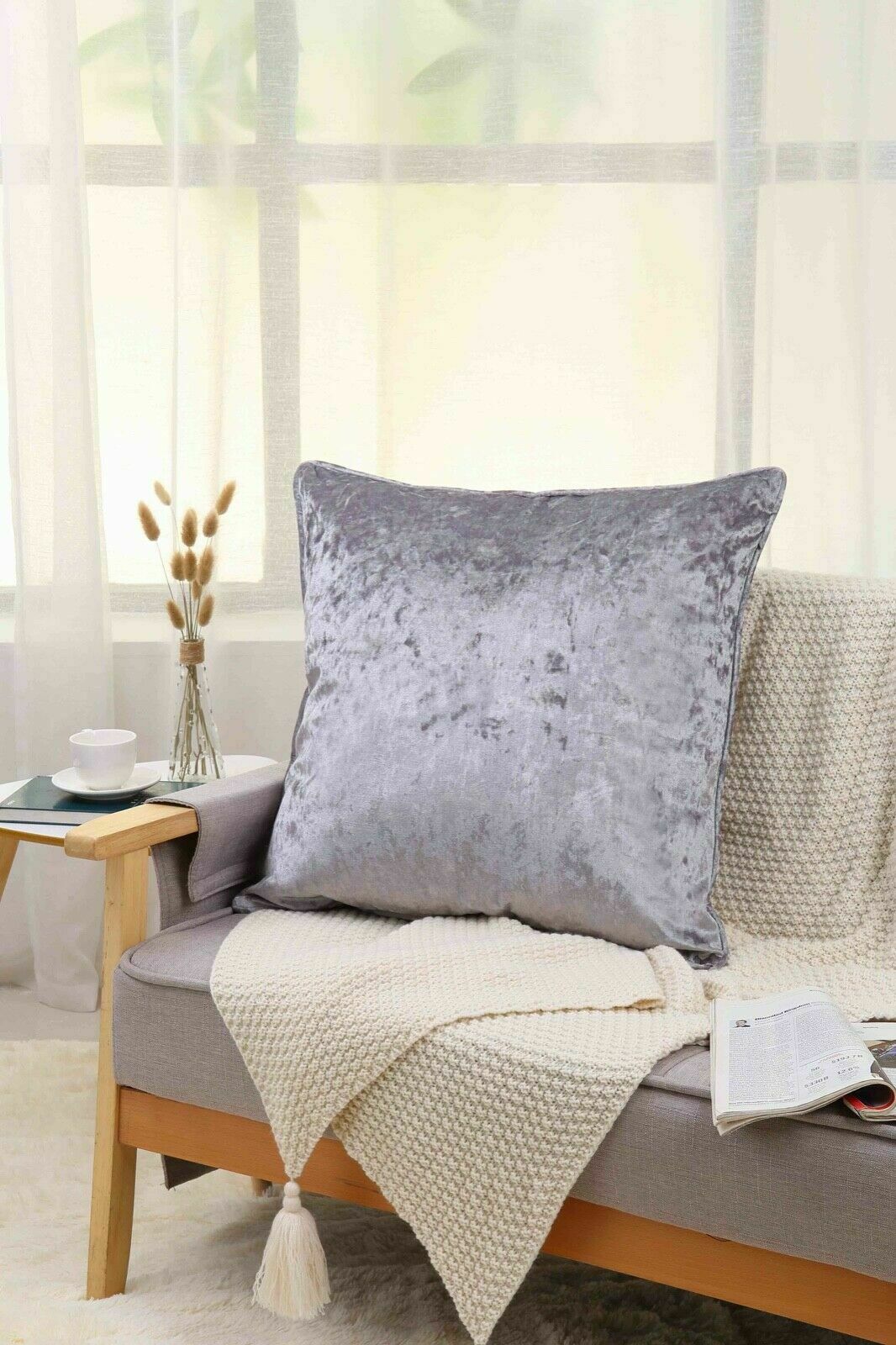 Crushed Velvet Filled Cushion 11 Colours
