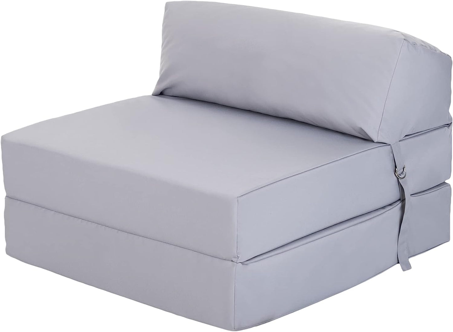 Indoor/Outdoor Fold Out Z Bed Chair | Lightweight Sofa Bed Futon with Soft Water-Resistant Cover Silver
