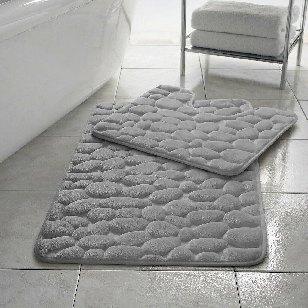 Stone Style Bath Mat Memory Foam 11 Colours