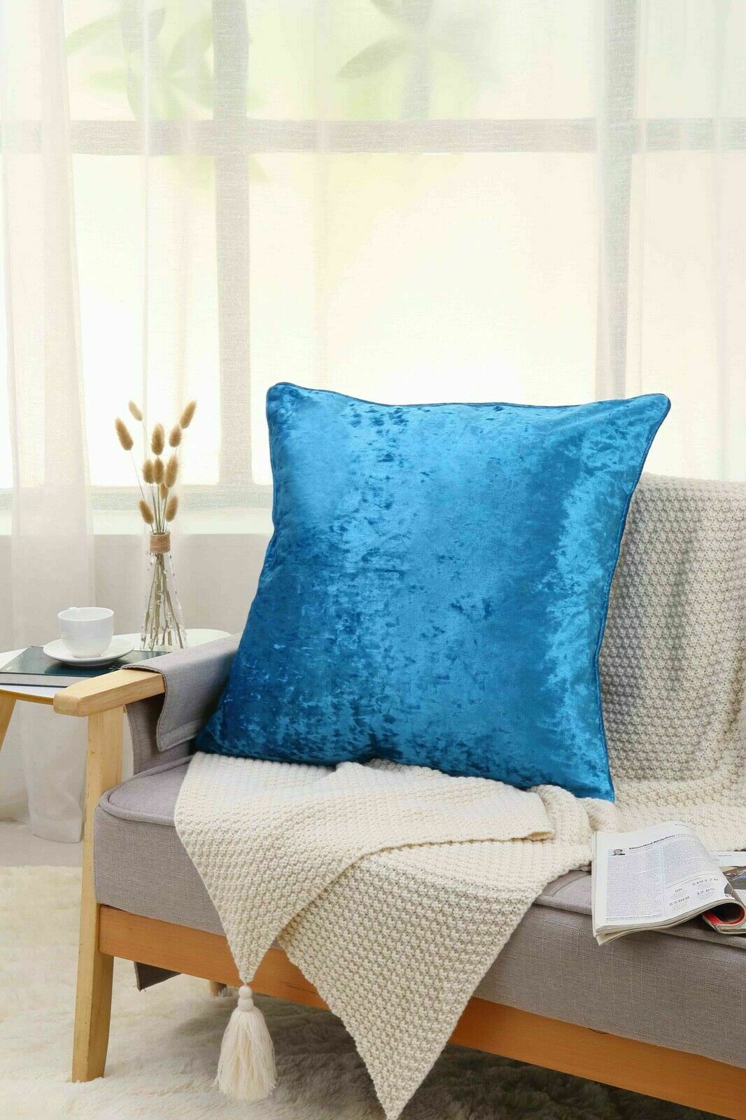 Crushed Velvet Filled Cushion 11 Colours