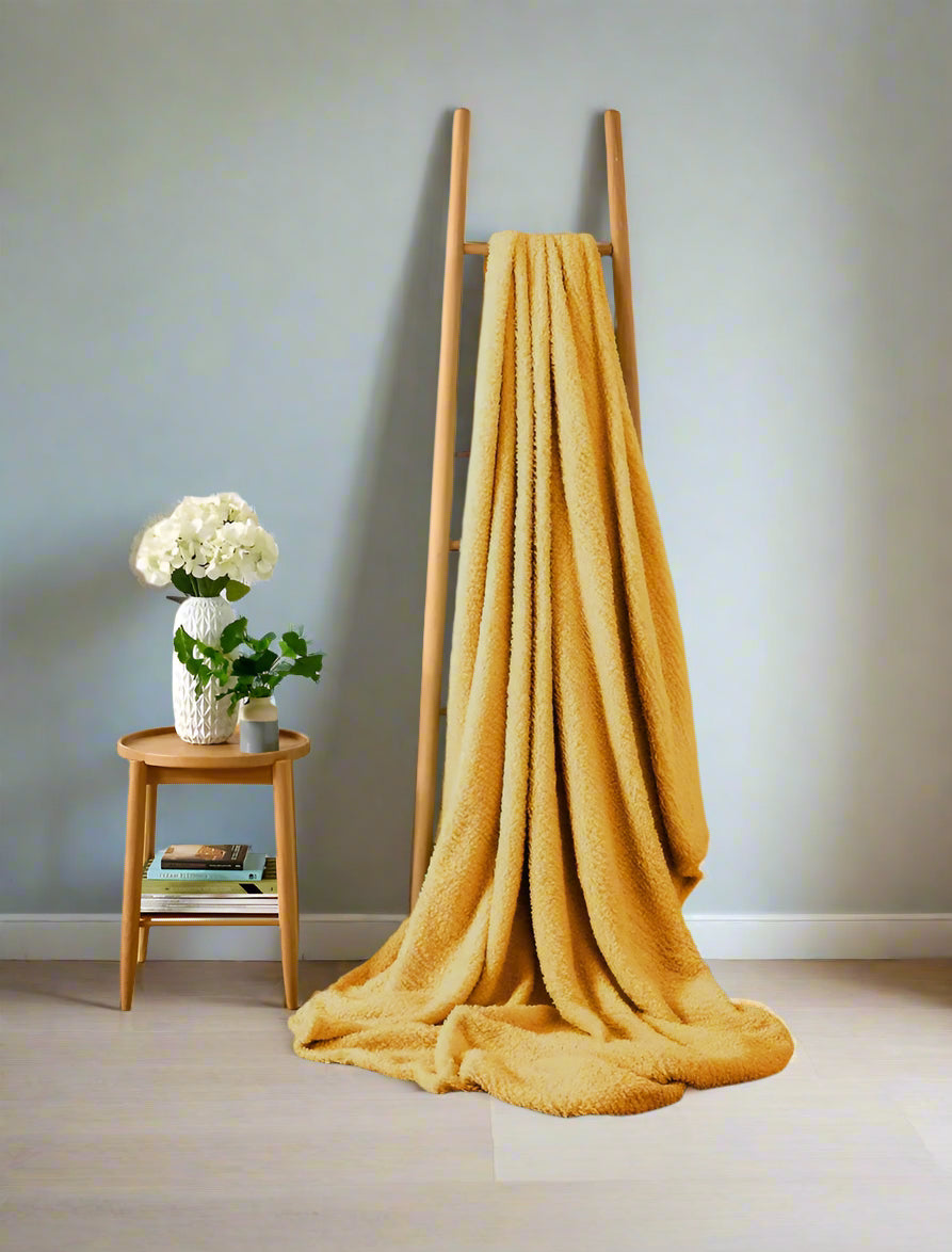 Teddy Bear Fabric Throw 5 Colours