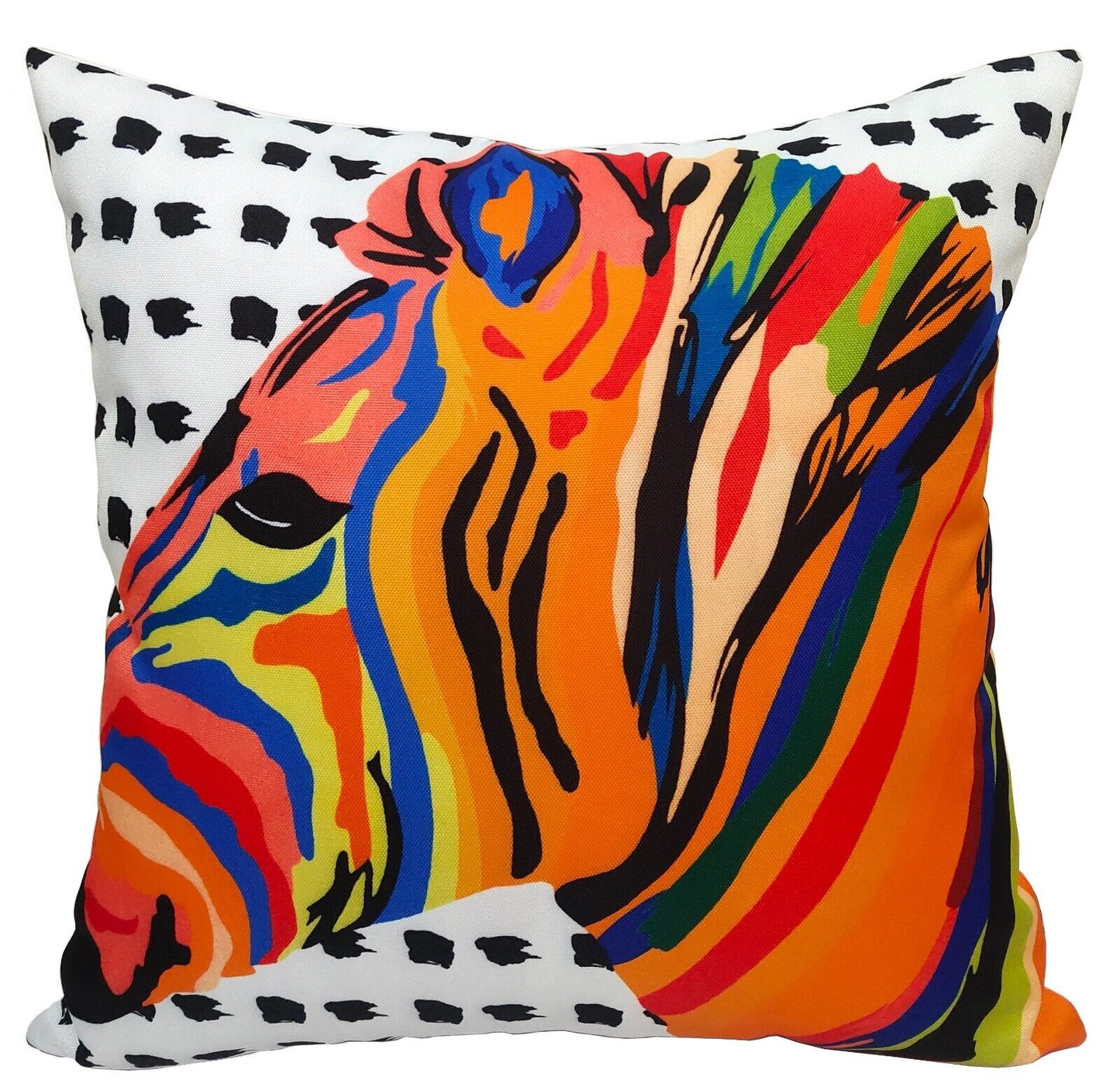 Multi-Coloured Zebra Filled Indoor/Outdoor Waterproof Cushion