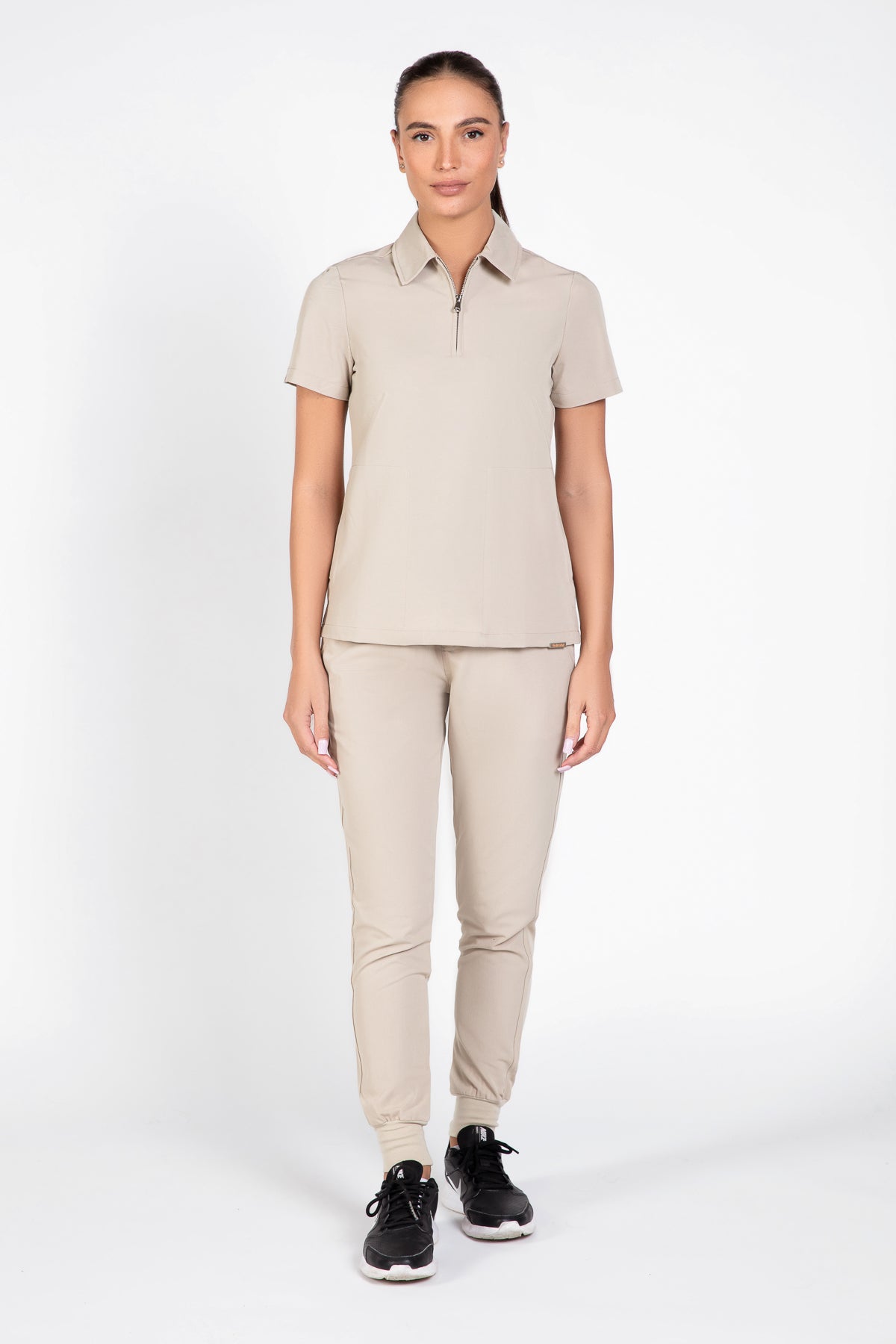 Kiro Side Pocket Zip Neck Top Womens