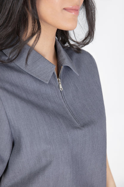 Kiro Zip Neck Polo Scrub womens