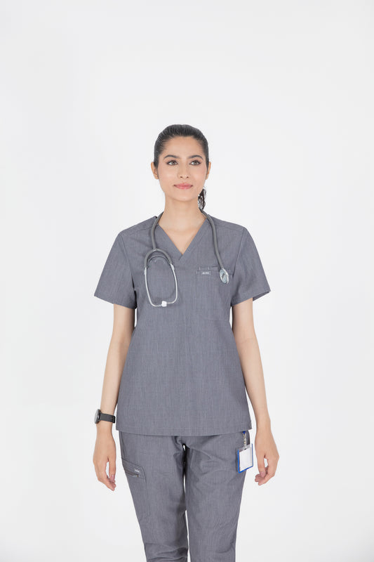 Kuro V Neck Four pockets Scrub With Invisible Side Pockets Women's