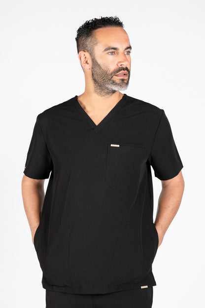 Tasca Men's V Neck Four pockets Scrub With Invisible Side Pockets