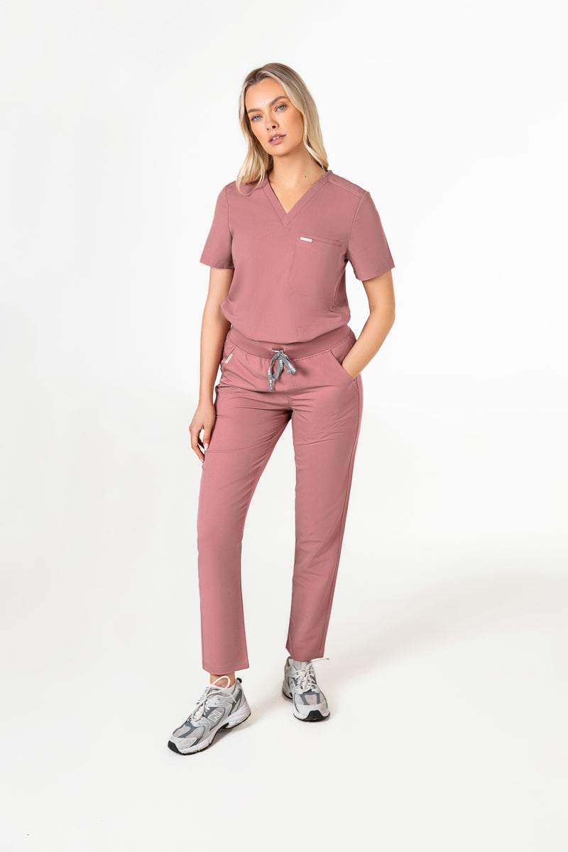 Tasca Women's V Neck Four pockets Scrub With Invisible Side Pockets