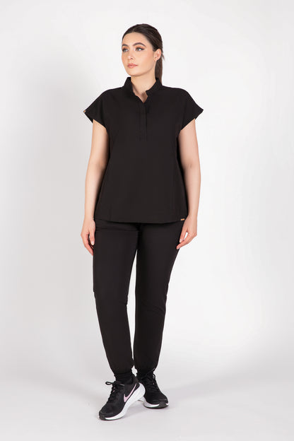 Mandarin Womens Collar Scrub Top