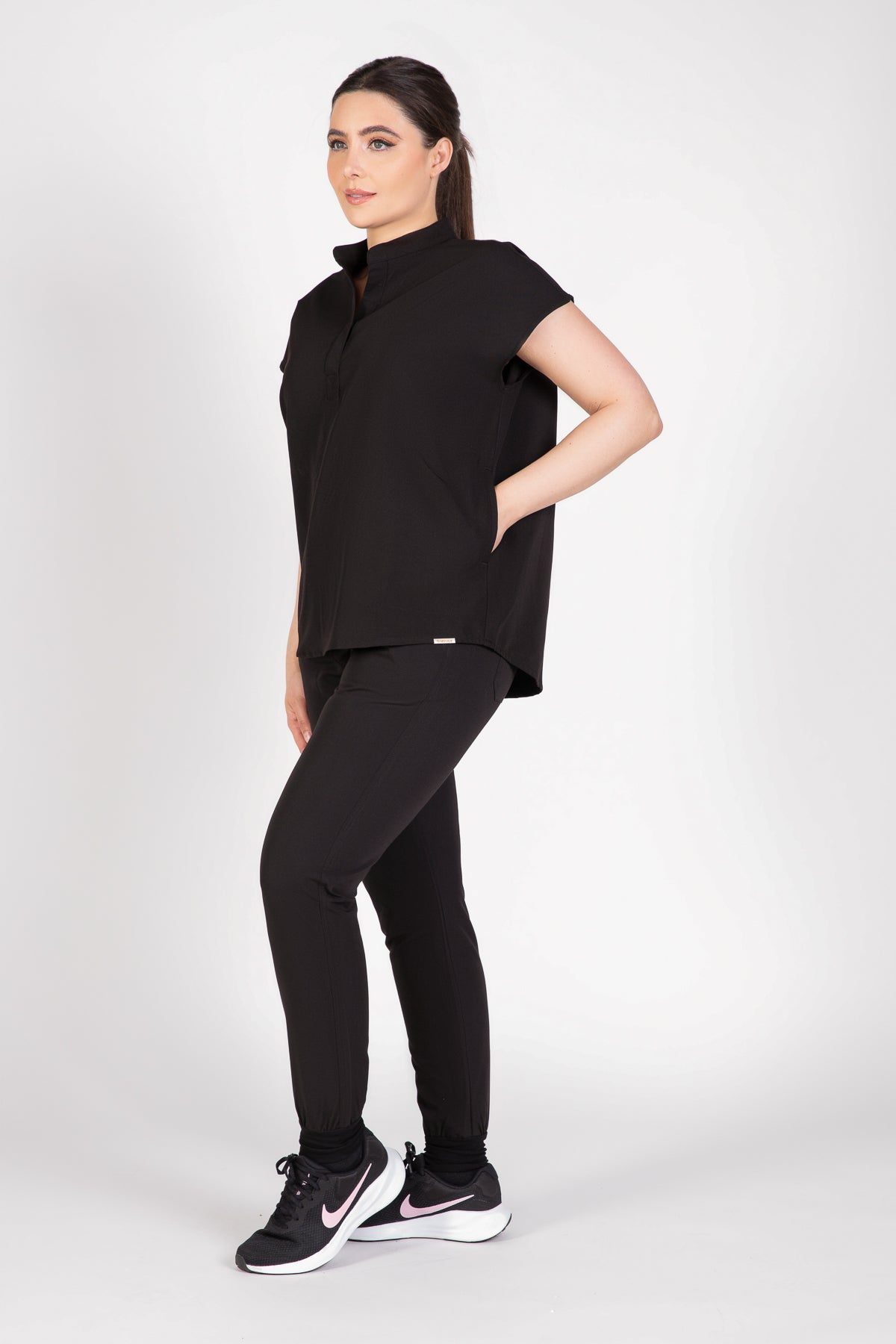 Mandarin Womens Collar Scrub Top