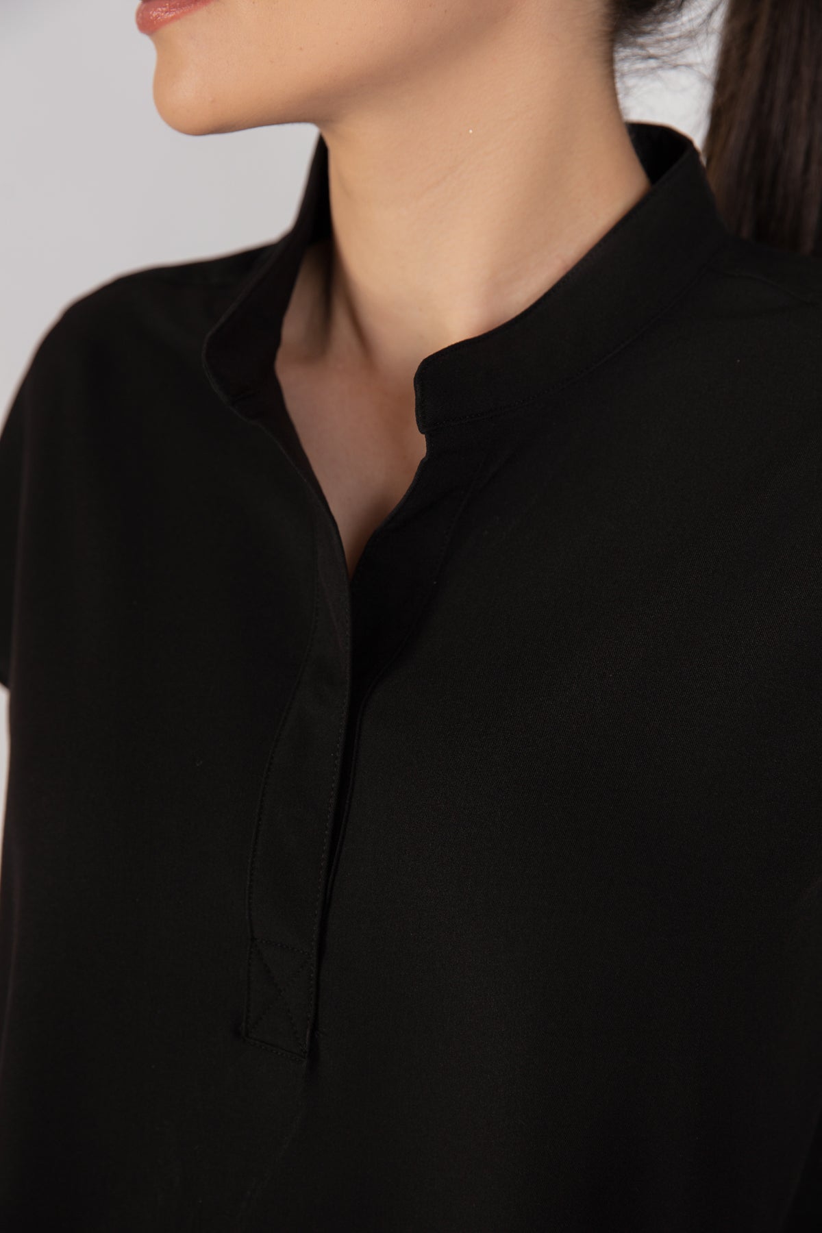 Mandarin Womens Collar Scrub Top