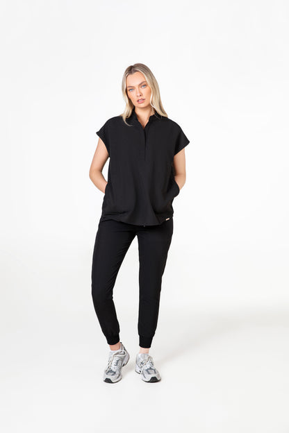 Mandarin Womens Collar Scrub Top