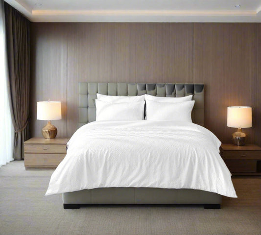 3D Embossed Square Patterned Duvet Set 4 Colours
