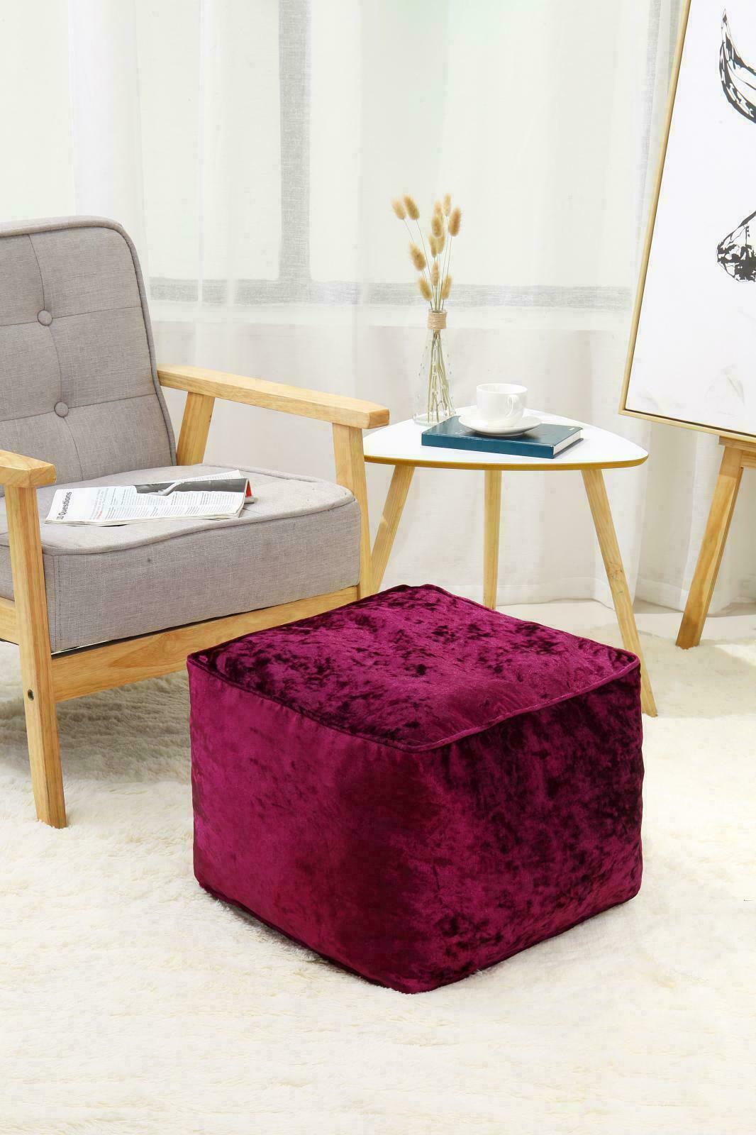 Crushed Velvet Foot Stool 13 Colours