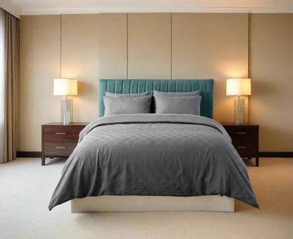 3D Embossed Square Patterned Duvet Set 4 Colours
