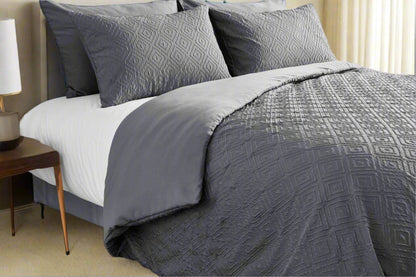 3D Embossed Square Patterned Duvet Set 4 Colours