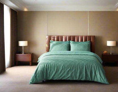 3D Embossed Square Patterned Duvet Set 4 Colours