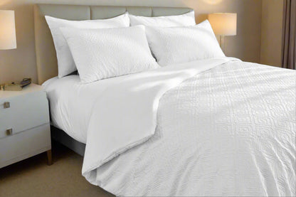 3D Embossed Square Patterned Duvet Set 4 Colours