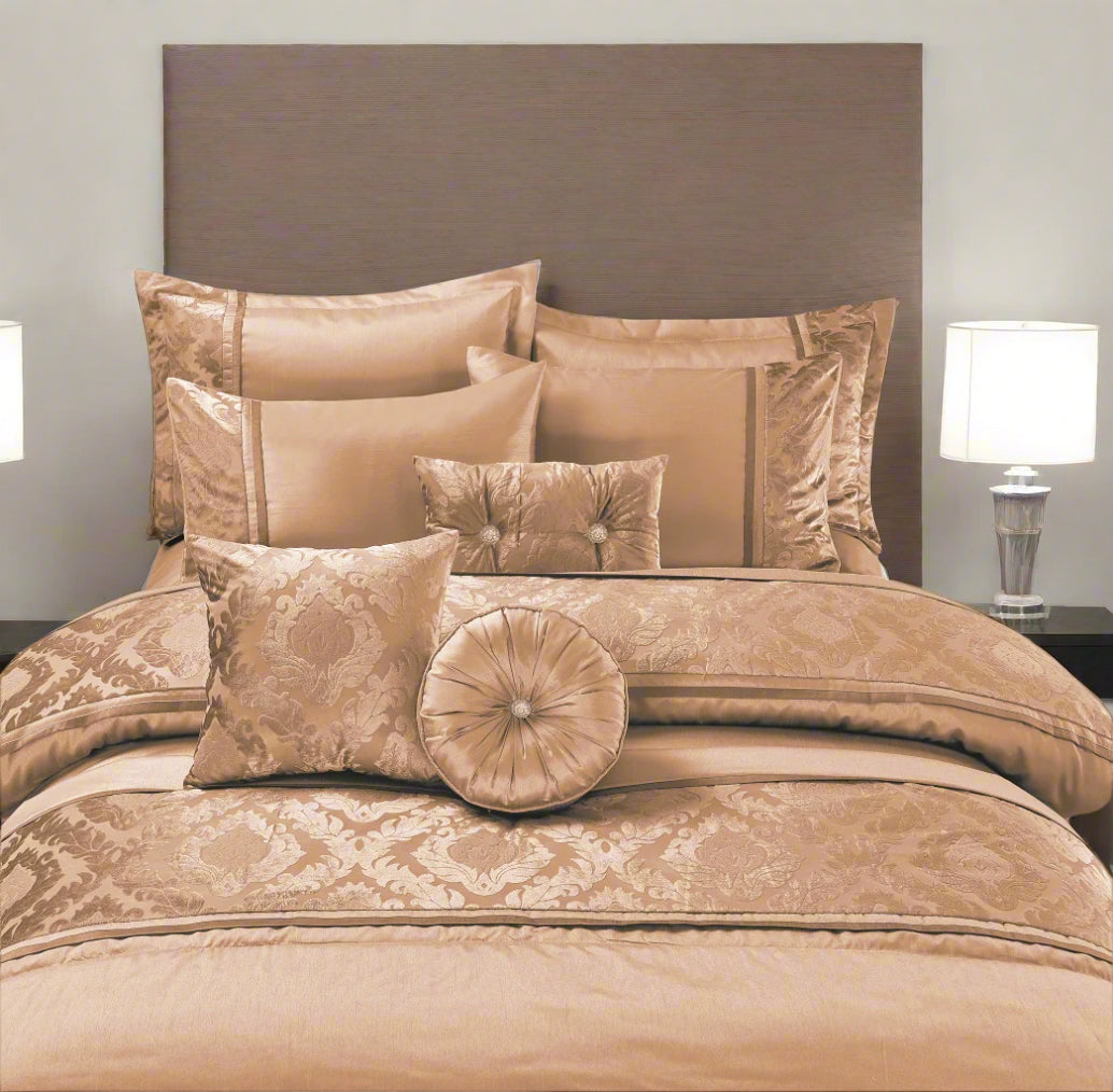 Casa Embroidered Duvet Set 4 Colours Matching Curtains