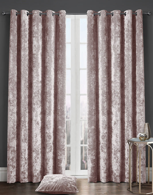 Crushed Velvet Curtains 4 Colours 6 Sizes