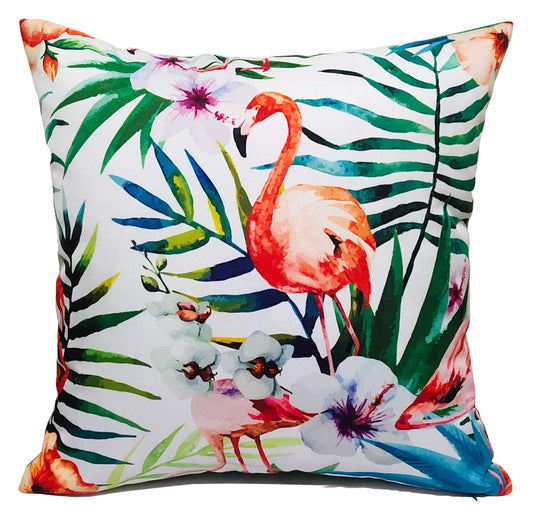 Flamingo Filled Indoor/Outdoor Waterproof Cushion