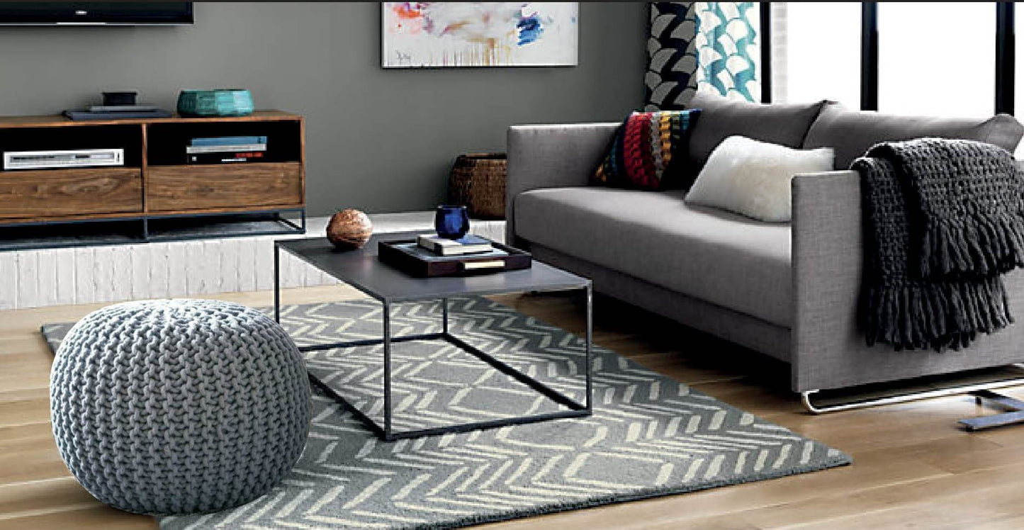 Knitted Pouffe Chunky Round Footstool Ottoman